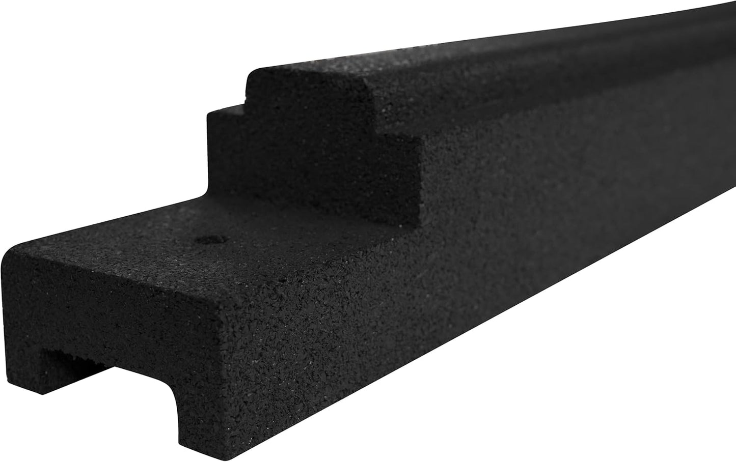 Playsafer Rubber Playground Border Edging Kit, 6' Flexible Heavy Duty Rubber Interlocking Playground Timber, No Dig Easy to Install (Black, 16 Pack)