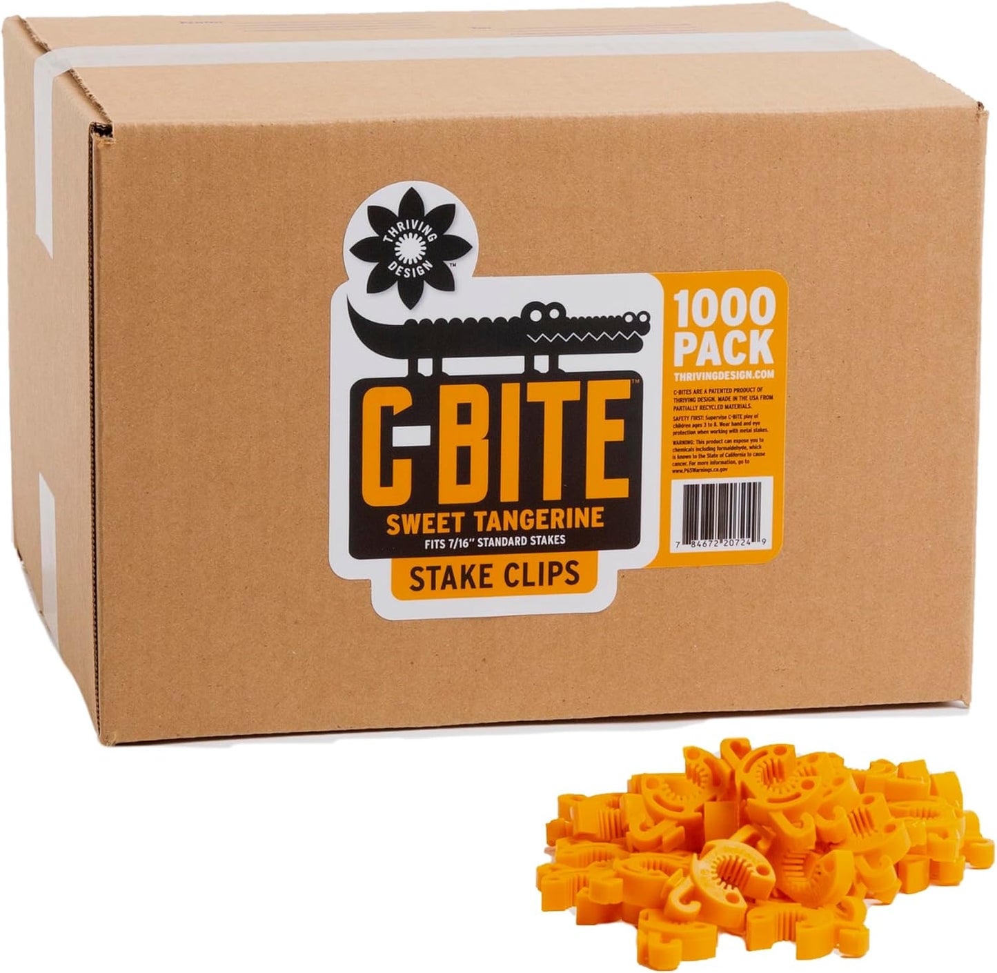 Plant Support Clips for Trellis, Garden Stakes, Wire Fence, Climbing Plants, Indoor Gardening, Hydroponics Systems, and Vines | Durable Gardening Clips (Tangerine Orange - 1,000 Pack)