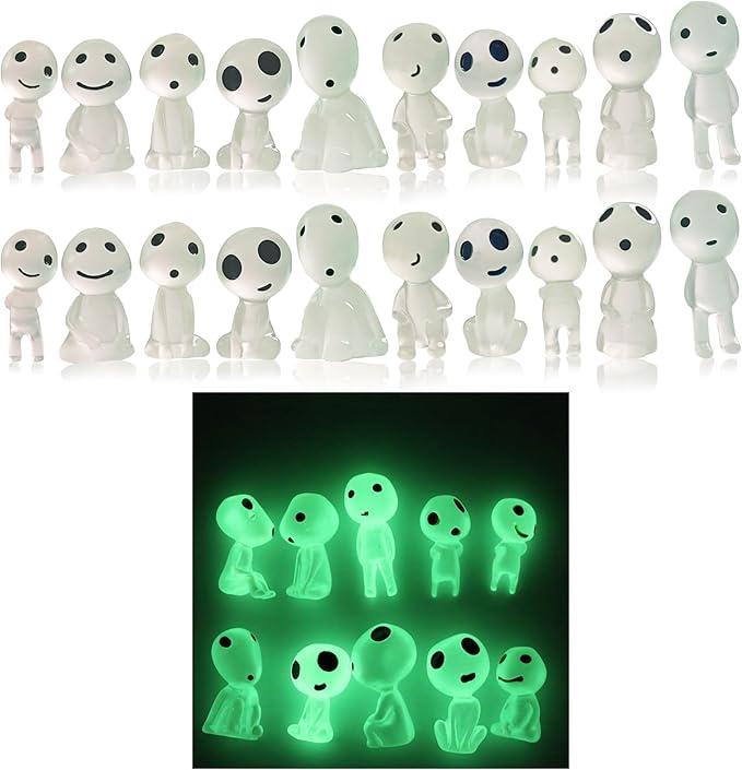 Oismys Glow in Dark Tree Elves Fairy 20Pcs Luminous Ghost Micro Landscape Accessories Garden Decoration Outdoor Patio Lawn Yard Fish Tank Potted Plants Kit