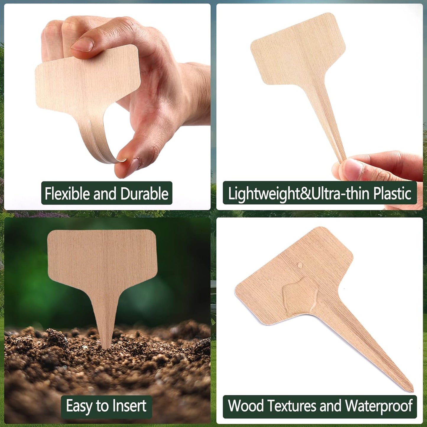 Zkptops 100Pcs Plant Labels Plastic Plant Tags Garden Plants Markers Waterproof Seed Markers Sticks Outdoor Garden Labels Stakes Sign Greenhouse Plants Name Tags for Seedling Vegetables Herbs Flowers