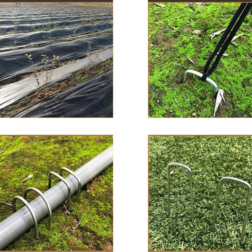 AAGUT Landscape Staples 12 Inch 8 Gauge Galvanized Fence Stakes 20 PCS Anti-Rust Landscape Pins for Secure Lawn Fabric, Weed Barrier Fabric, Ground Cover, Dripper Irrigation Tubing Soaker Hose