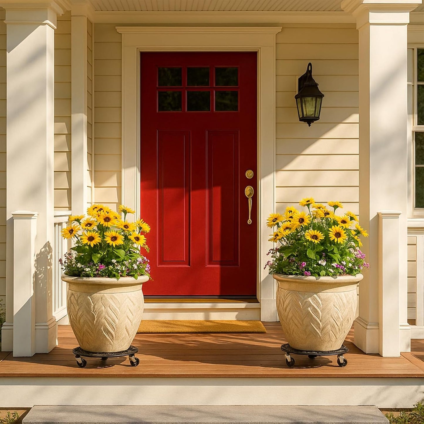 1 Pack Plant Caddy with Wheels 11 Inch Rolling Plant Stand for Large Plants Heavy Duty Plant Rollers Metal Plant Dolly Rustproof Planter Stand Wrought Iron Plant Stands Flower Cart Indoor Outdoor