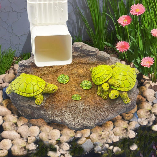Turtle Splash Block - Decorative Resin Gutter Downspout Diverter, 9” x 6.7”, Durable Water Flow Protector for Yard, Garden & Patio, Functional Outdoor Tortoise Statue for Rainwater Drainage
