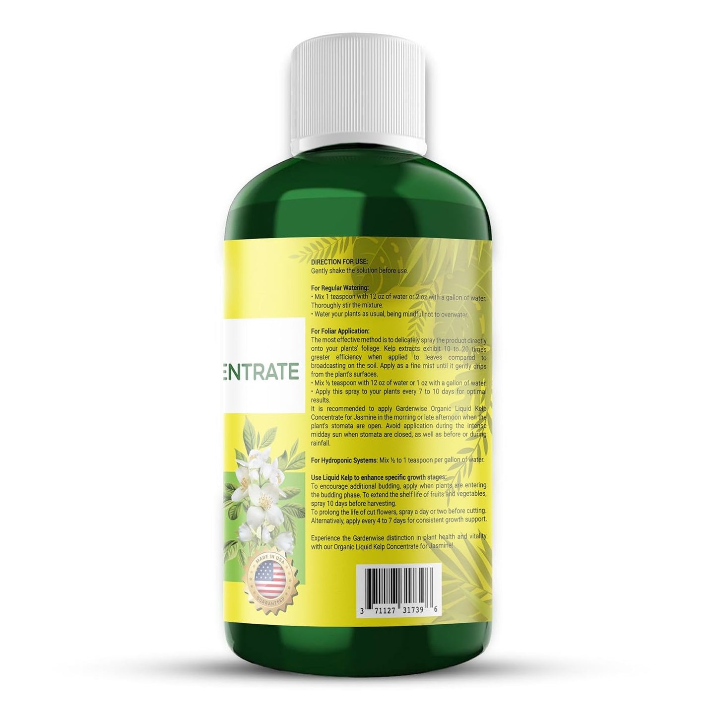 Organic Premium Kelp Seaweed Fertilizer for Jasmin - Liquid Fertilizer - Liquid Plant Food - Nutrient-Rich Soil Enhancer - Natural Plant Food for Jasmin (32 OZ)