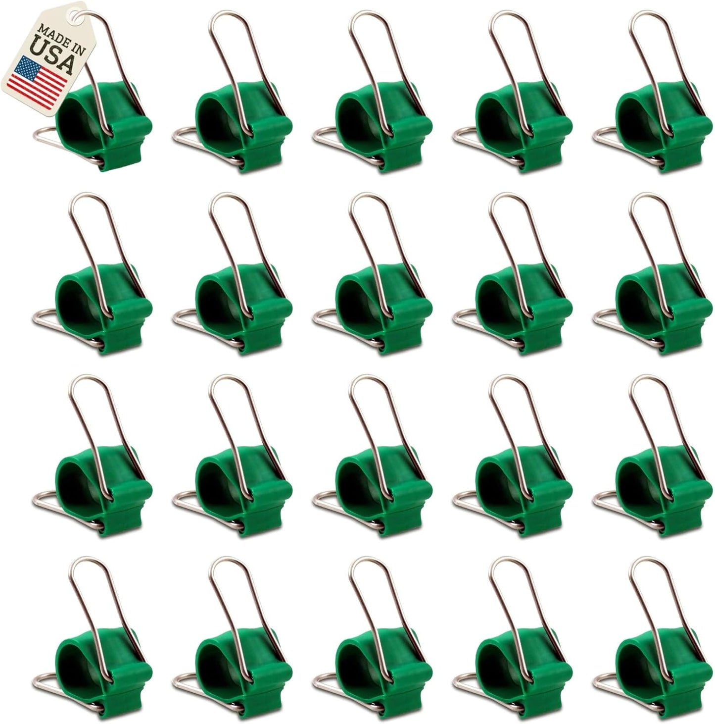 Reusable Greenhouse Clips Made in USA – Orchid Clips, Plant Support Clips & Cord Clips – Heavy-Duty, Weather-Resistant & Durable – Secure Stems, Vines, Wires, Cables, Tomato Plants – Indoor & Outdoor