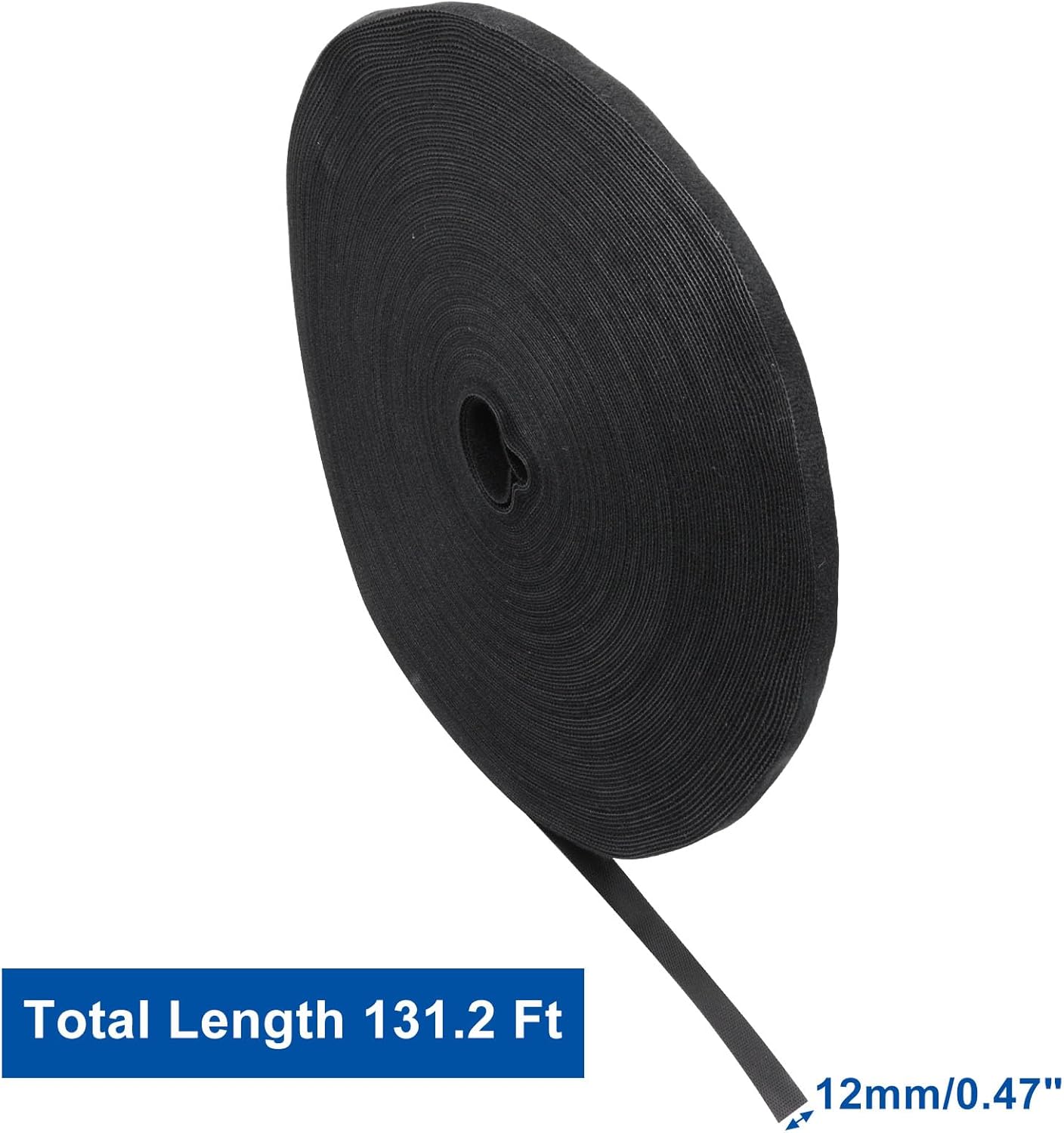 Plant Ties 131ft Feet, Plant Tape Reusable Nylon Hook and Loop Tape, Garden Strap for Climbing Plants Supports, Tree Ties for Flower Vine Tomato Branches, Cable Wire (Black)