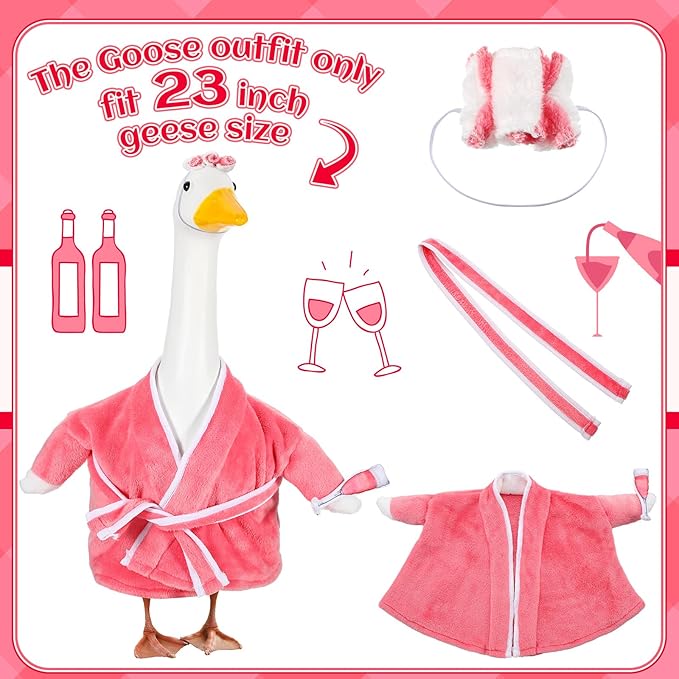 Old Lady Goose Outfits for 23'' High Cement or Plastic Porch Lawn Clothes for Yard(Lady Goose)