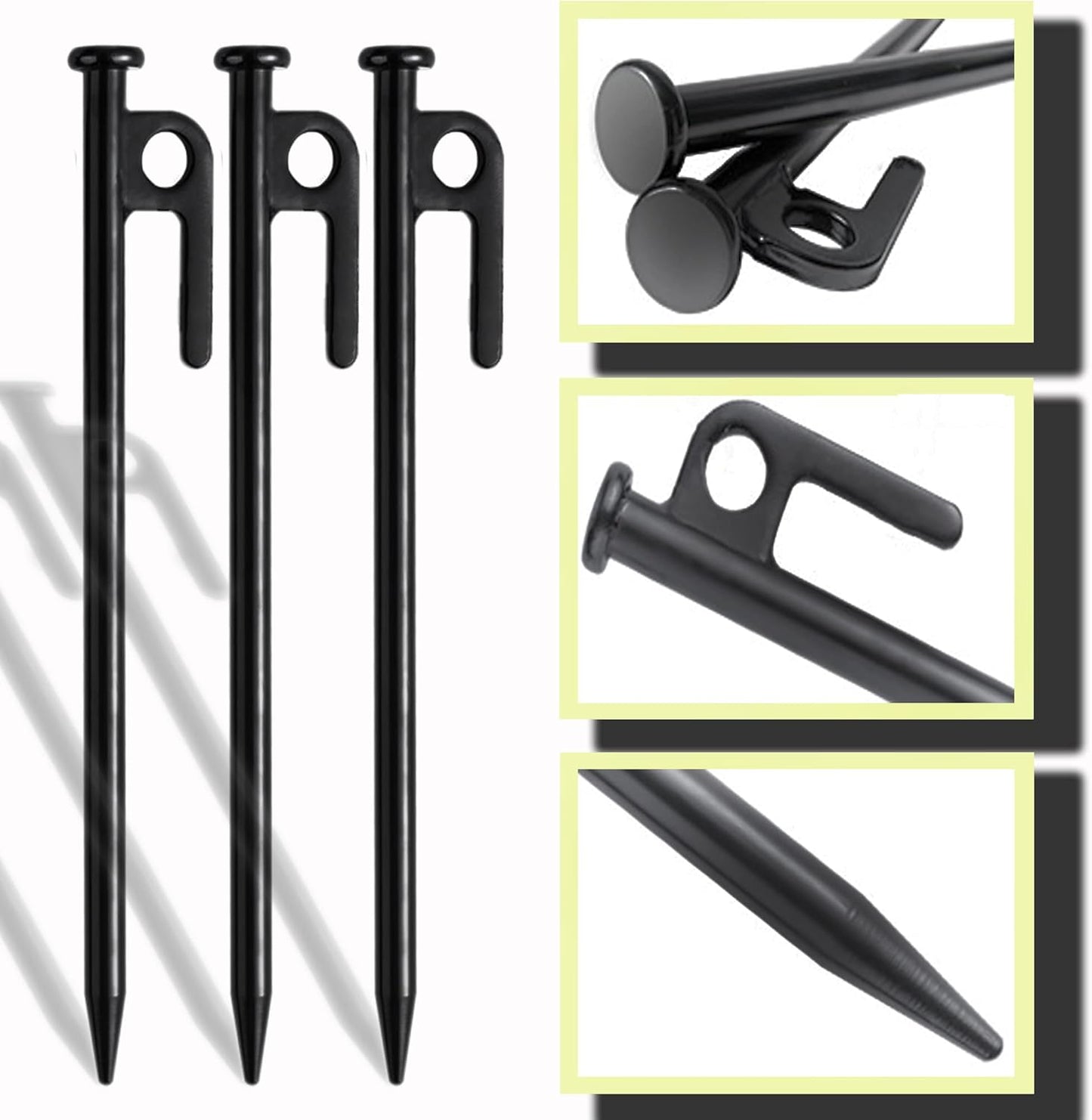 Tree Stakes Kits, Tree Stakes and Supports Kits for Hurricane Protection & Bad Weather, Include 6 PCS 11.8" Heavy Duty Steel Tree Stake, 6 PCS 15.8" Tree Straps and 100 FT Rope