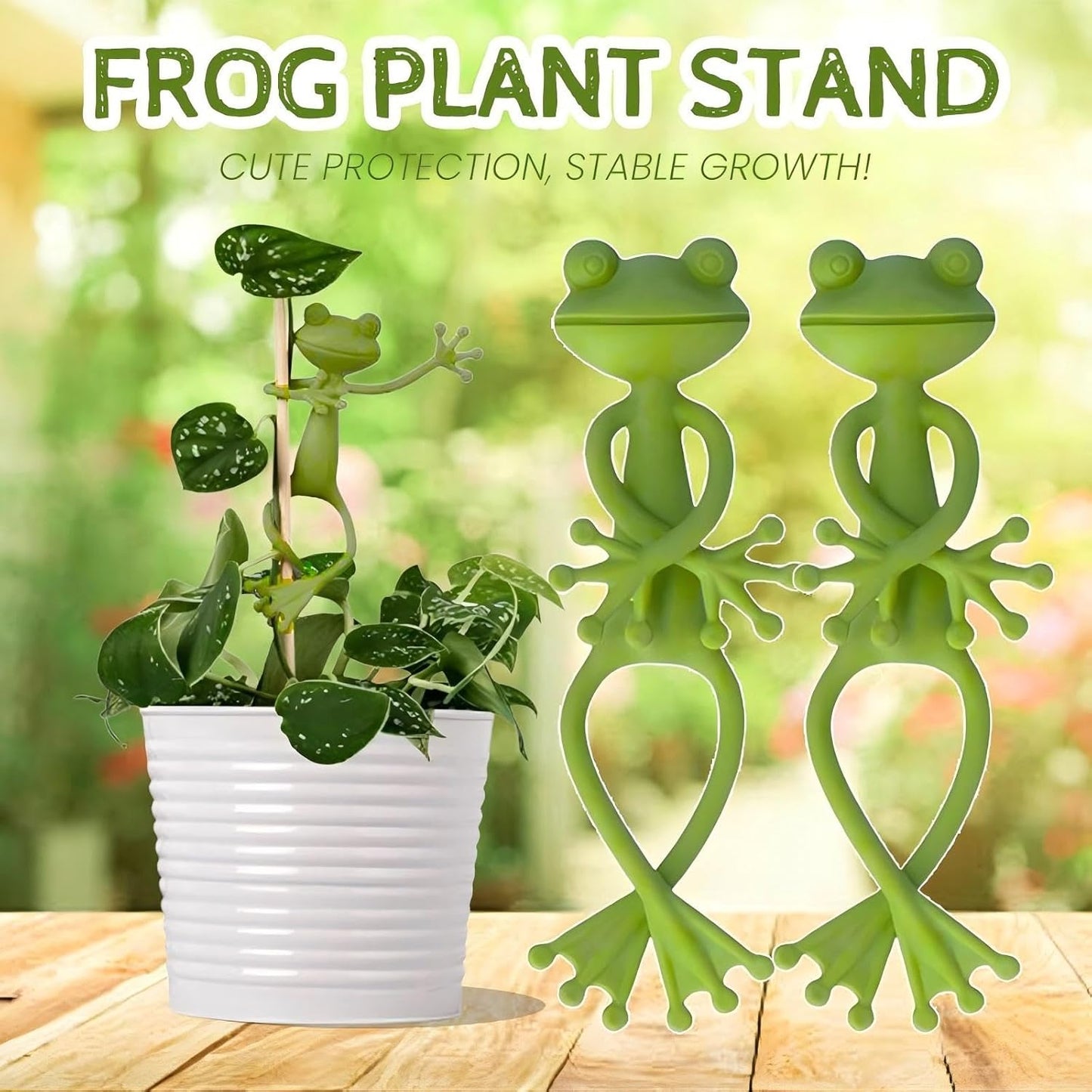 Frog Plant Stand for Potted Plants & Vines - Sturdy Gardening Clips with Cute Frog Design, Indoor/Outdoor Plant Stand Accessories - Multipurpose Garden Decor Clips for Flower Pots (3pc)