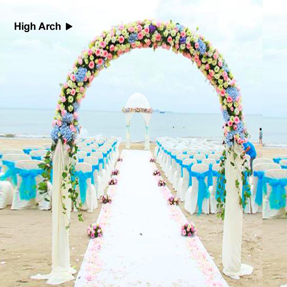 Metal Pergola Arbor,Wedding Arch 4.6 Feet Wide x 7.9 Feet High,Assemble Freely Lightweight Wide Wedding Garden Arbor Bridal Party Decoration White