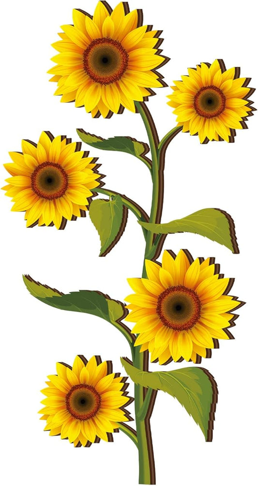 Ferraycle Wooden Sunflower Wall Decor Hanging Sunflower Outdoor Decor Rustic Flower Wall Art Yellow Large Farmhouse Wooden Signs for Indoor Bathroom Porch Patio Bedroom Accessories(Sunflower,Wooden)