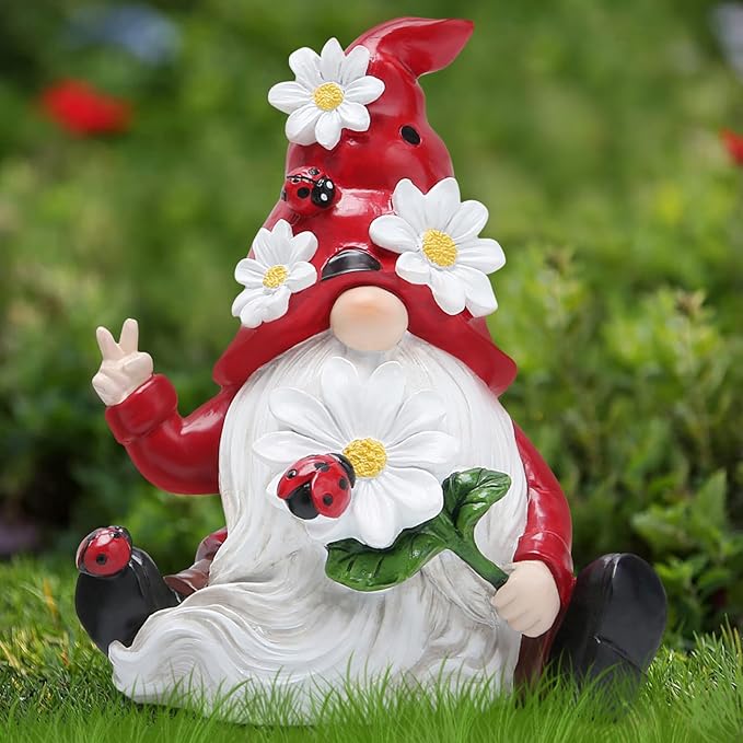 Hodao Ladybug Spring Gnomes Decorations Ladybug Gnomes Ornaments Decor Gifts Summer Gnomes Figurines Ladybug Gnomes for Outdoor Garden Decor Ladybug Birthday Gifts for Mom, Women, Grandma
