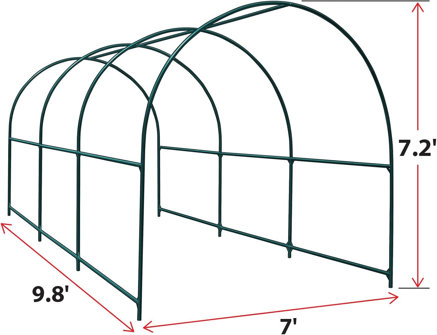 Multi-Size Large Garden Support Arch Frame Climbing Plant Arch Arbor for Flowers/Fruits/Vegetables (9.8ft x 7ft x 7.2ft)