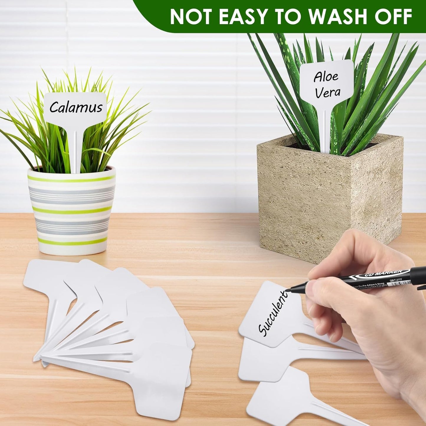 Plant Labels 120pcs with Garden Plant Markers Pen of Outdoor Waterproof,T-Type Plant Tags and Permanent Marking Pen, Garden Labels Gardening Gifts for Women Men