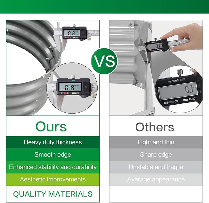 Gardmax 2 Pack Galvanized Raised Garden Bed, Lightweight Planter Boxes Outdoor with Easy Assembly, Large Garden Bed for Vegetables, Fruits, Flower Silver