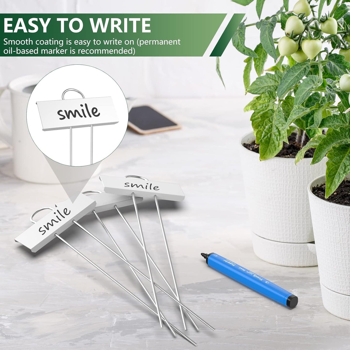 30-Pack Metal Plant Labels, 10.6" Garden Markers Reusable Nursery Tags for Vegetables Herb Flower Seed Greenhouse