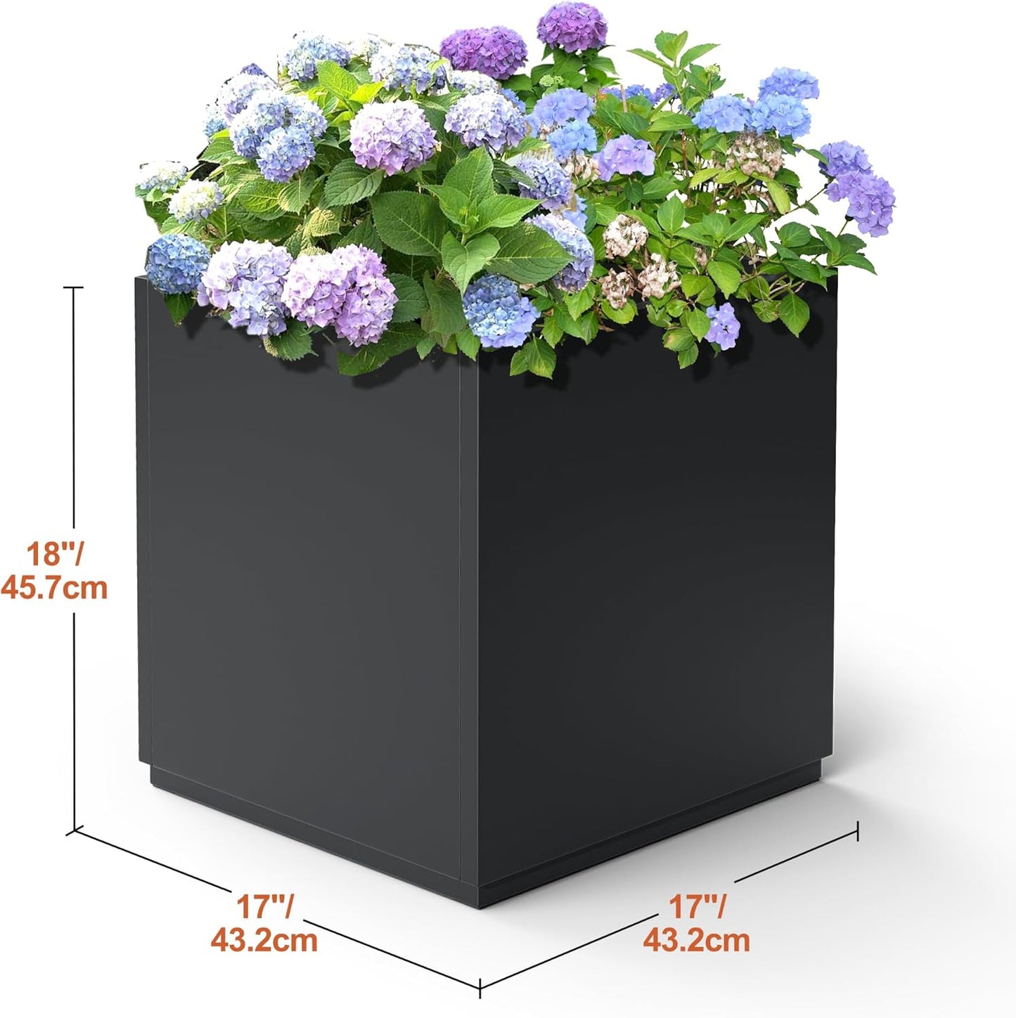 Metal Rectangular Planter for Outdoor Plants, Coated Large Planter Box with Drainage, Outdoor Patio PLanters with Sturdy Thickened Material for Yard, Garden