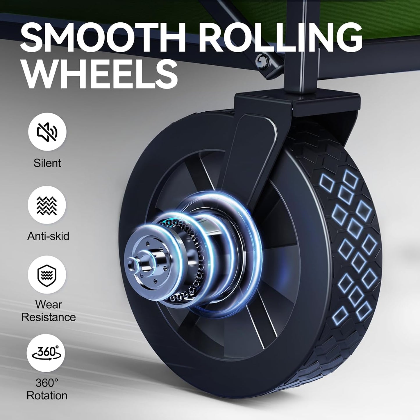 Collapsible Foldable Wagon, Foldig Cart with Wheel Heavy Duty with 180lbs Weight Capacity Lightweight Utility Camping Wagon for Groceries Garden Beach Sports Fishing (Army Green)