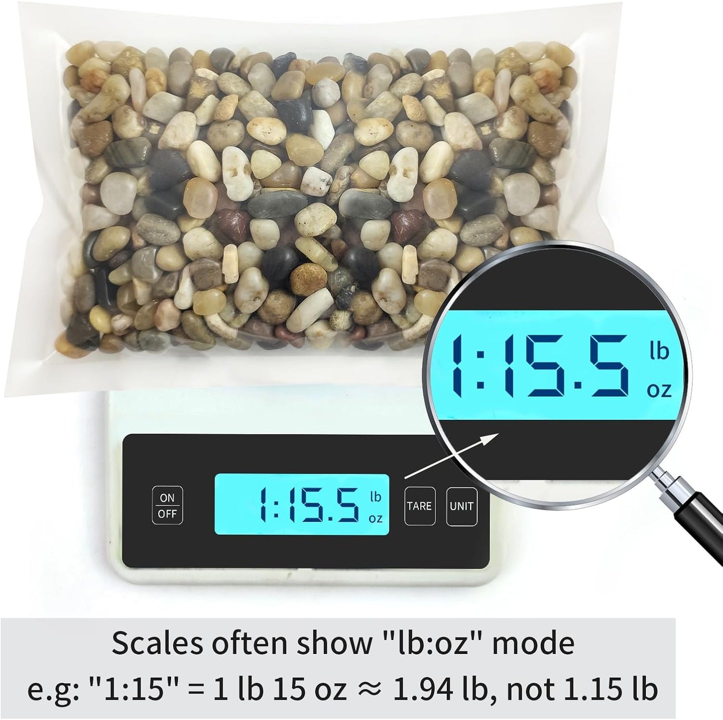 2 Pounds Pebbles for Plants, 3/8 Inch Polished Pea Gravel. Decorative Stones River Rocks for Succulent Soil Cover, Cactus, Aquarium, Vase and Outdoor Garden Landscaping