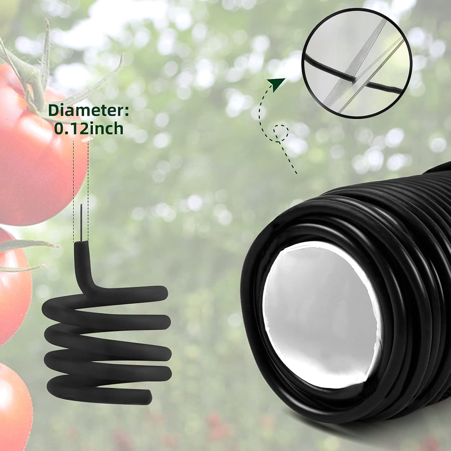 Decoroca Soft Plant Ties for Support - 65.6' Reusable Waterproof Plant Wire, Garden Twist, Office Organization and Decoration Binding（1pc/Black）