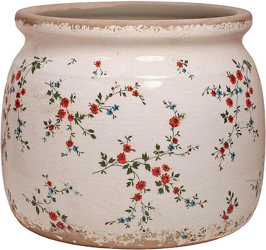 Ceramic Planters for Indoor Plants, Plant Pots with Drainage Hole, 6.29in. Flower Pots for Indoor Plants, Vintage Planters & Succulent Pots, Crackle Glaze Finish Plant Pots, Tiny Red