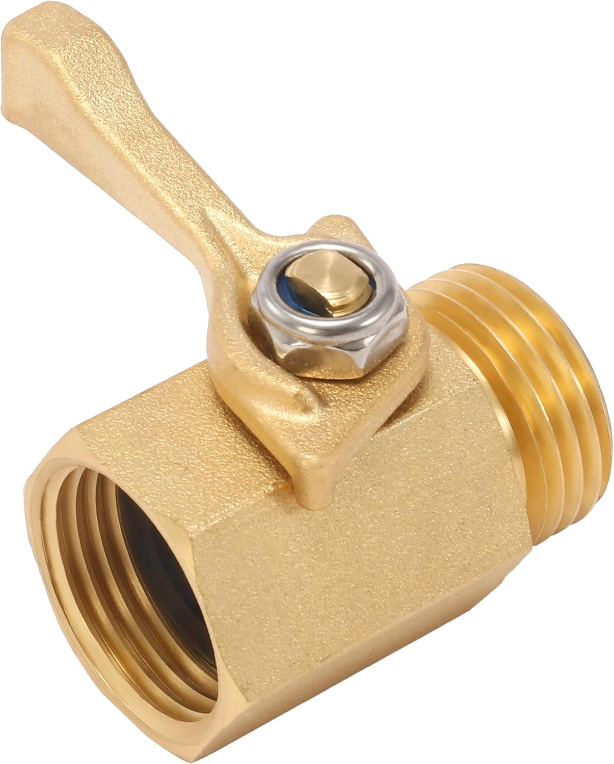 M MINGLE Heavy Duty Brass Garden Hose Shut Off Valve, 3/4 Inch, 2-Pack with 2 Hose Washers