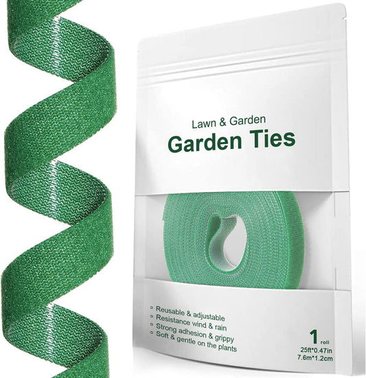 LE TAUCI Plant Ties, Garden Tape for Plant, Reusable Adjustable Thicker Support for Growing, Strong Grip, Tomato Vines Indoor Outdoor, 25 ft x 0.47 Inch, 1 roll, Green
