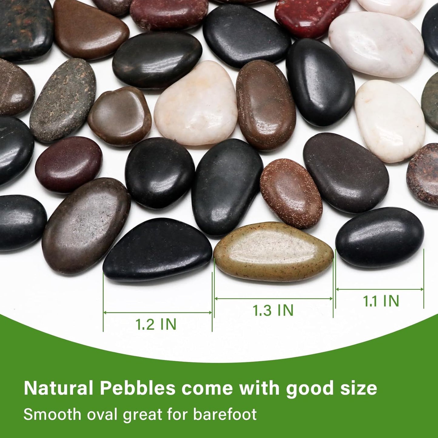 10in River Rock Stepping Stones Set - 6 Pack | Polished Pebble | Long-Lasting PVC Mesh Backing | Perfect for Garden Paths and Lawns Outdoor Landscaping Decoration | Mixed Rhombus