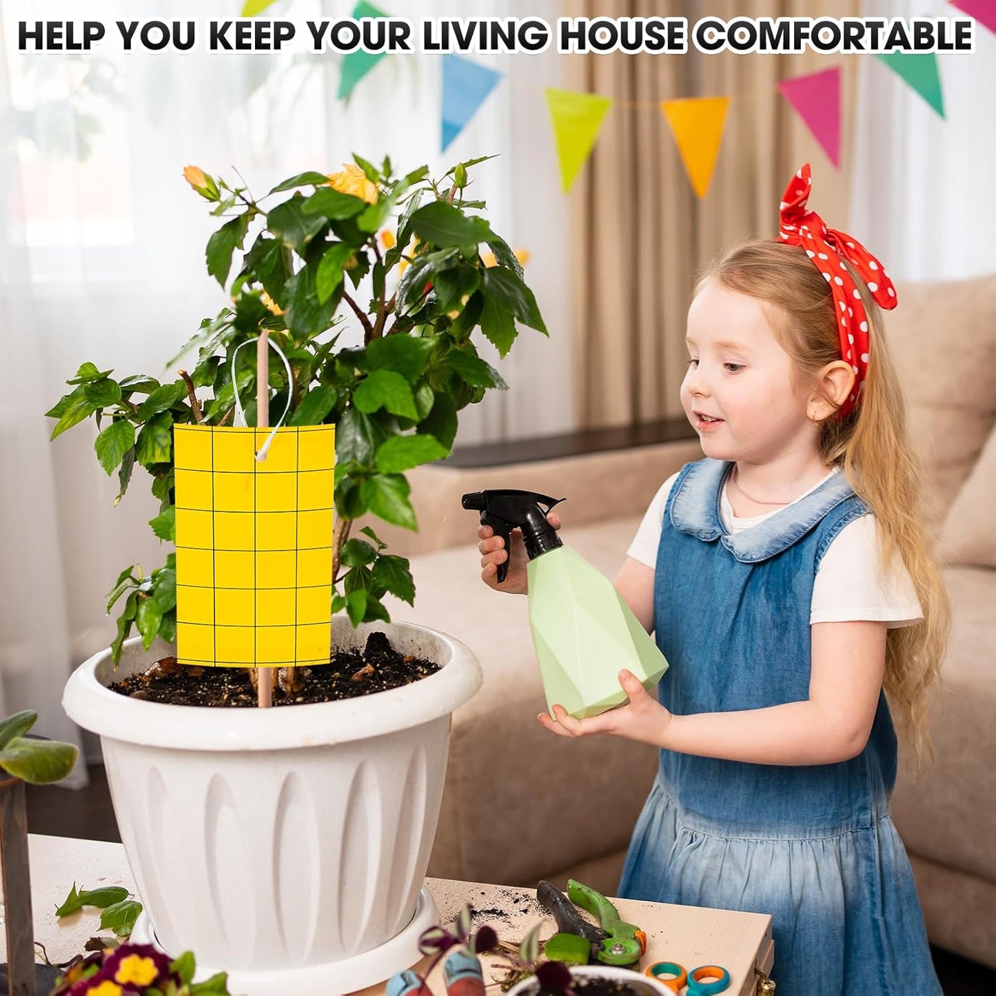 Qualirey 150 Pcs Yellow Sticky Trap for Gnats 3 x 5'' Dual Side Sticky Fruit Fly Trap with Tie Plant Sticky Trap for Flying Insect Fungus Bugs Flying Sticky Trap Sticky for Indoor Outdoor