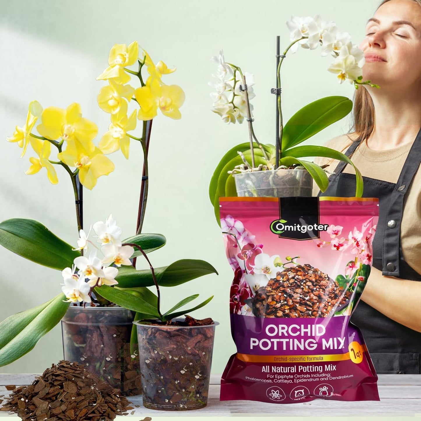 Organic Orchid Potting Mix 4qt, Mixture of Orchid Bark and Perlite, Specifically Formulated for Orchids