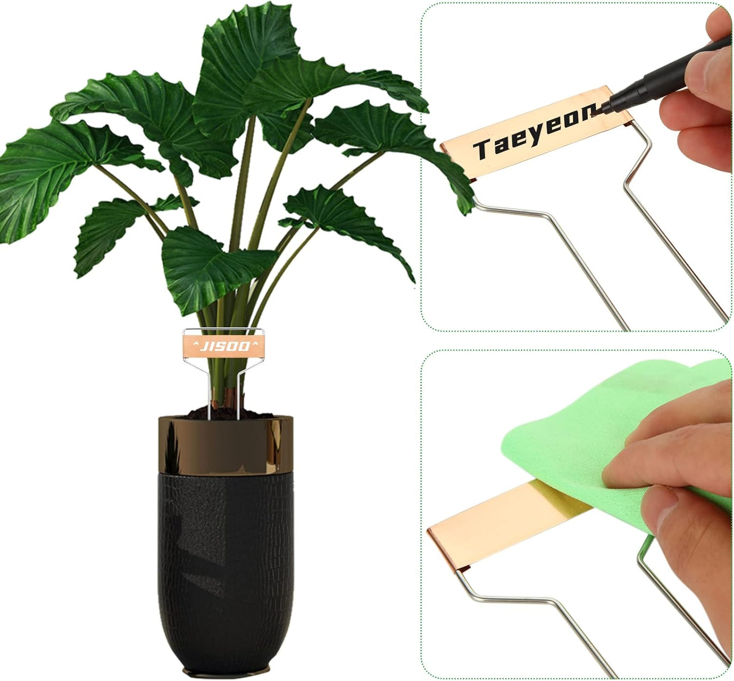 40Pack 10Inch Metal Plant Labels, Garden Plant Tags, Copper Garden Planting Markers for Seed Potted Herbs Flowers Vegetables (30 x 6.5 cm) - Weatherproof