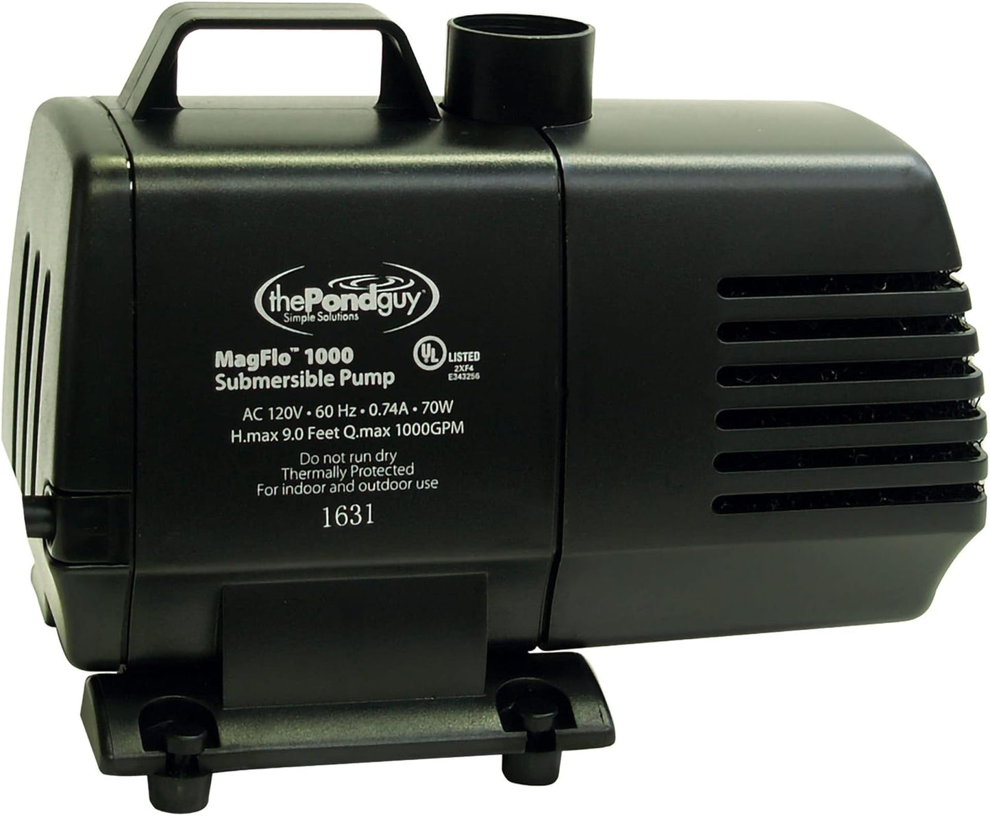 The Pond Guy MagFlo High-Efficiency Compact Pump for Small Water Gardens, Quiet Multi-Purpose System for Waterfalls, Fountains or Spitters, 1000 GPH