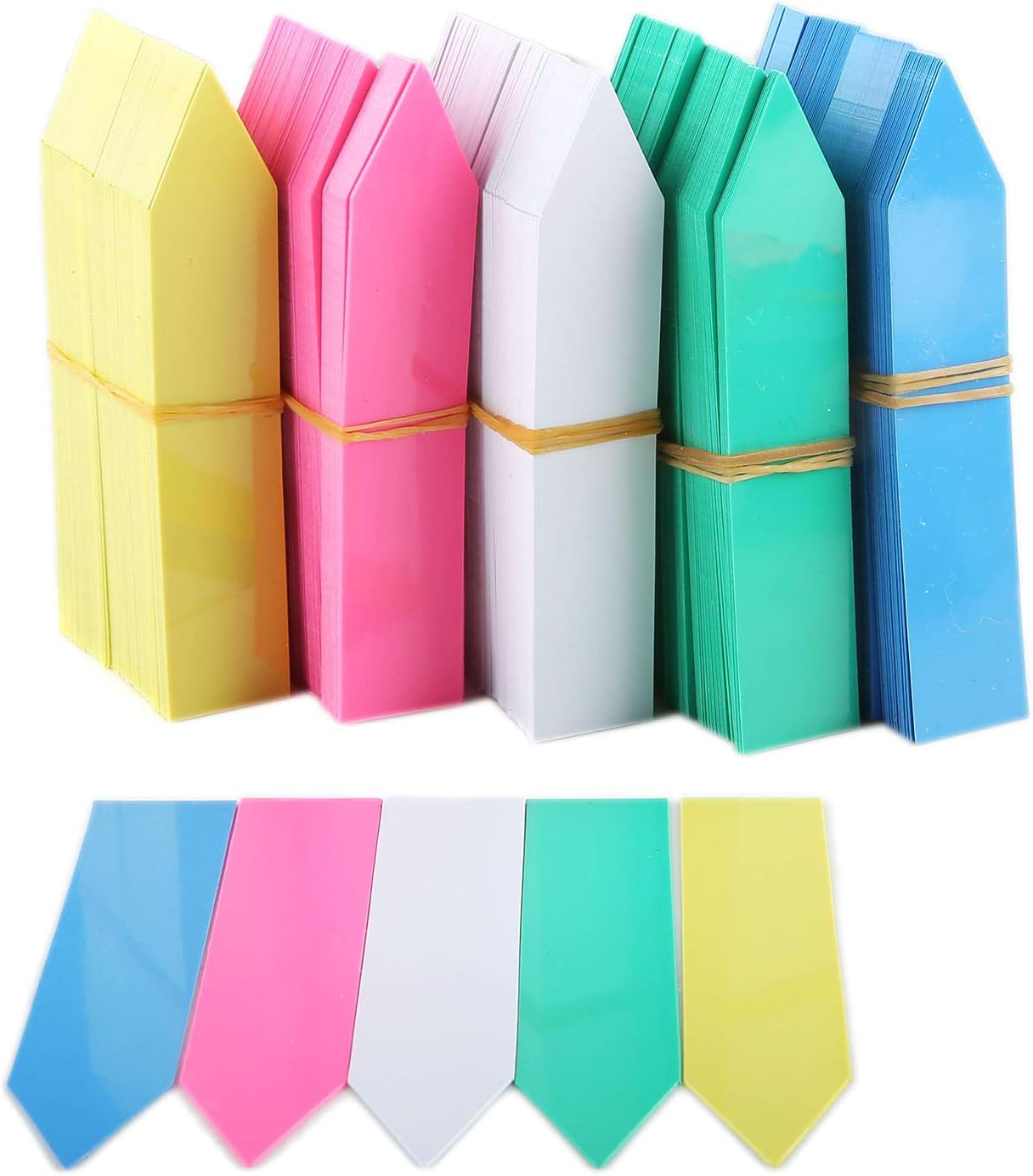 1000 Pcs 4 Inch Plastic Garden Plant Tags Nursery Garden Labels Markers Plant Stakes Waterproof Pot Labels, 5 Colors