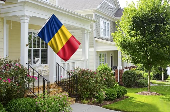 Romania Flag 5x8FT Romanian National Polyester Banner With 2 Grommets Fade Resistant Vivid Color For Patriotic Festival Events Party Decoration(Romania, 5x8FT)