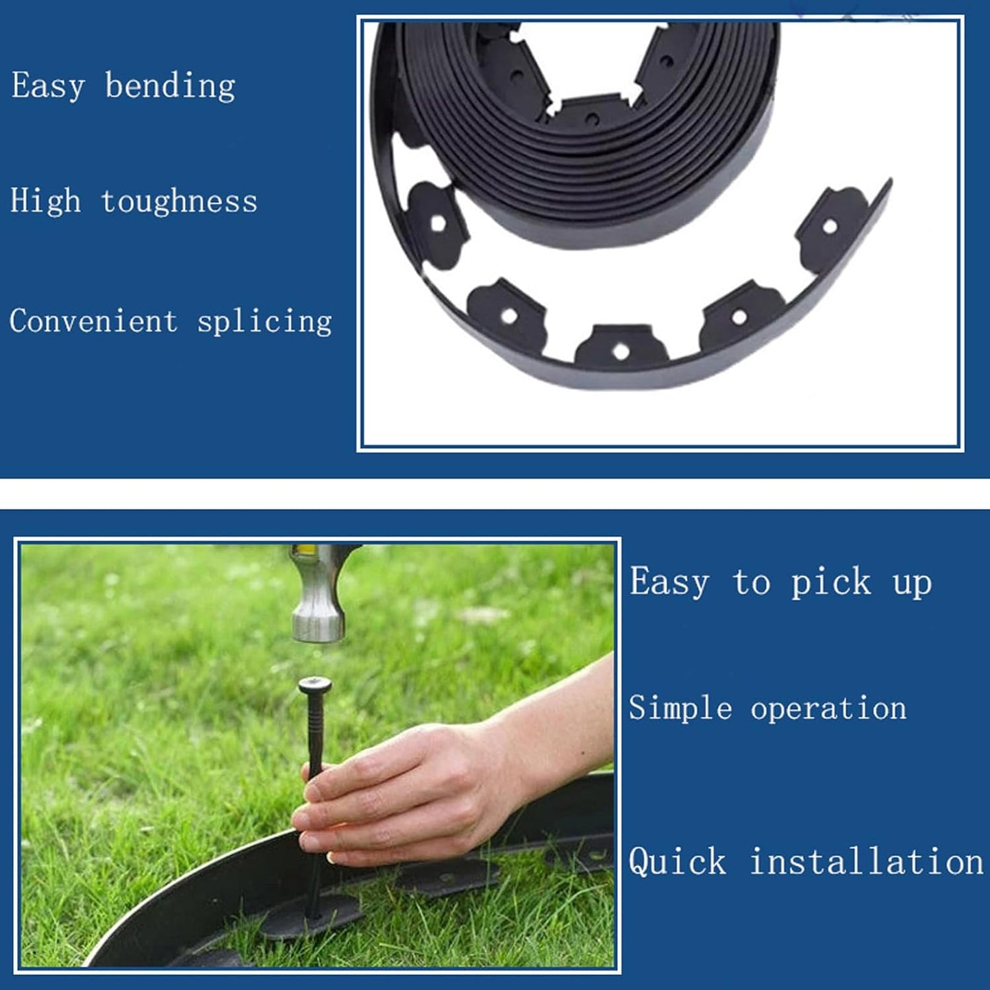 60 Pcs Landscape Edging Spkies,8 Inche Garden Stakes for Landscape Edging,Pever Edging,Terrace Board