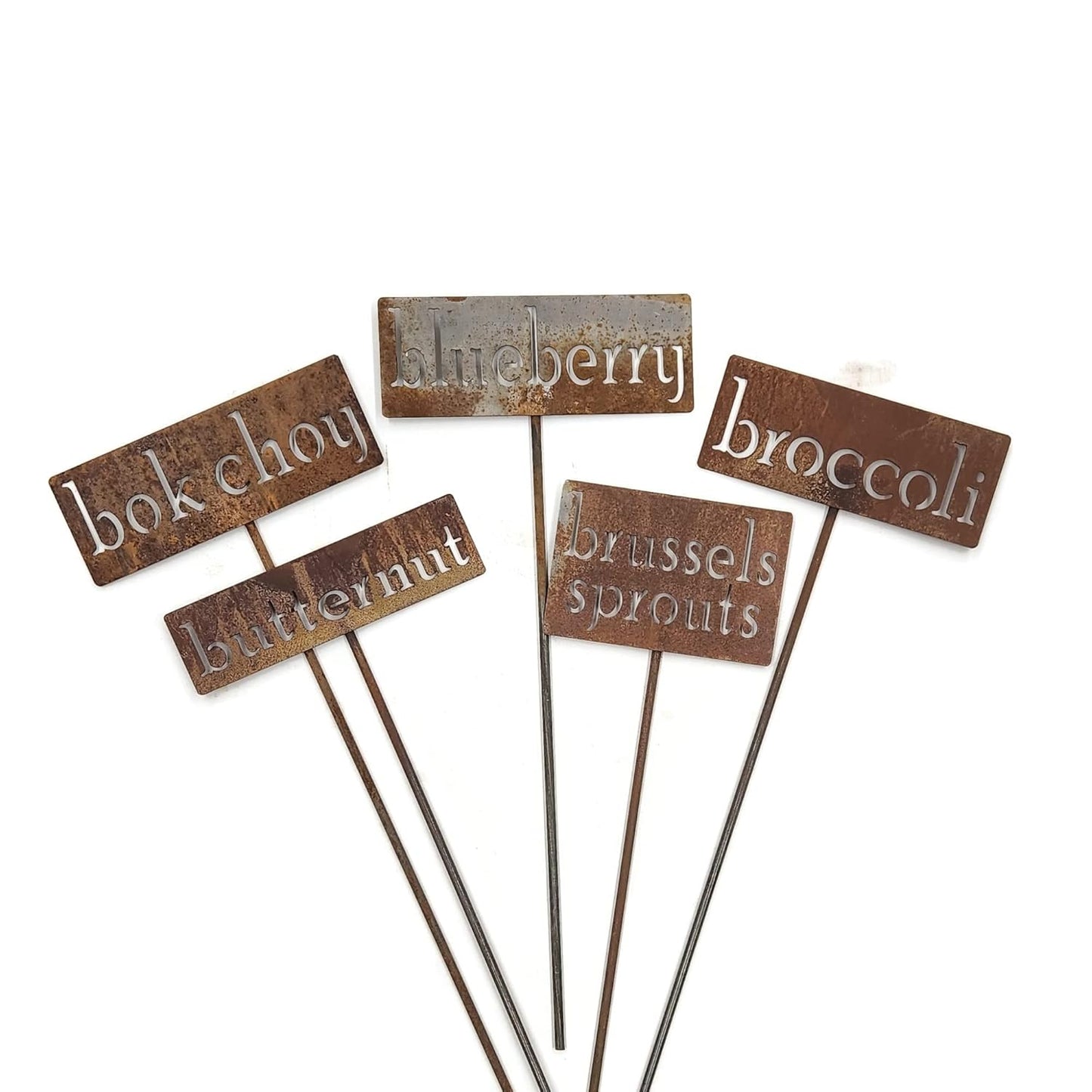 Classic Metal Garden Markers 19 Inches Tall (banana, Naturally Rusted)