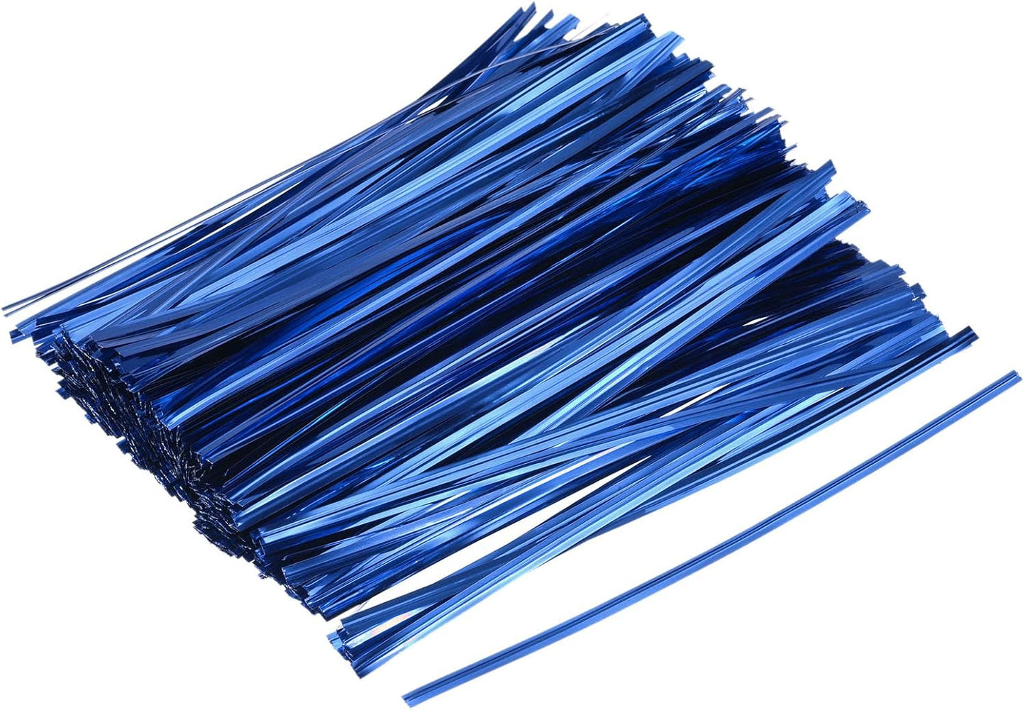 MECCANIXITY Foil Twist Ties 6" 15cm Metallic Plastic Closure Tie for Tying Bread, Candy, Cookies, Gift Bags Arts Crafts Ties Blue Pack of 750