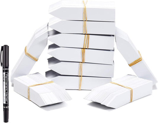 1000 Pcs 4 Inch Plastic Plant Nursery Garden Labels Waterproof Pot Markers Garden Stake Tags, White