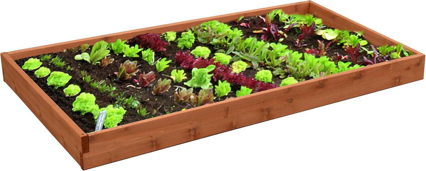 Red Cedar Wood Raised Vegetable Garden Bed - Amish Made in USA (5.5" Raised Bed, Cedar Stain)
