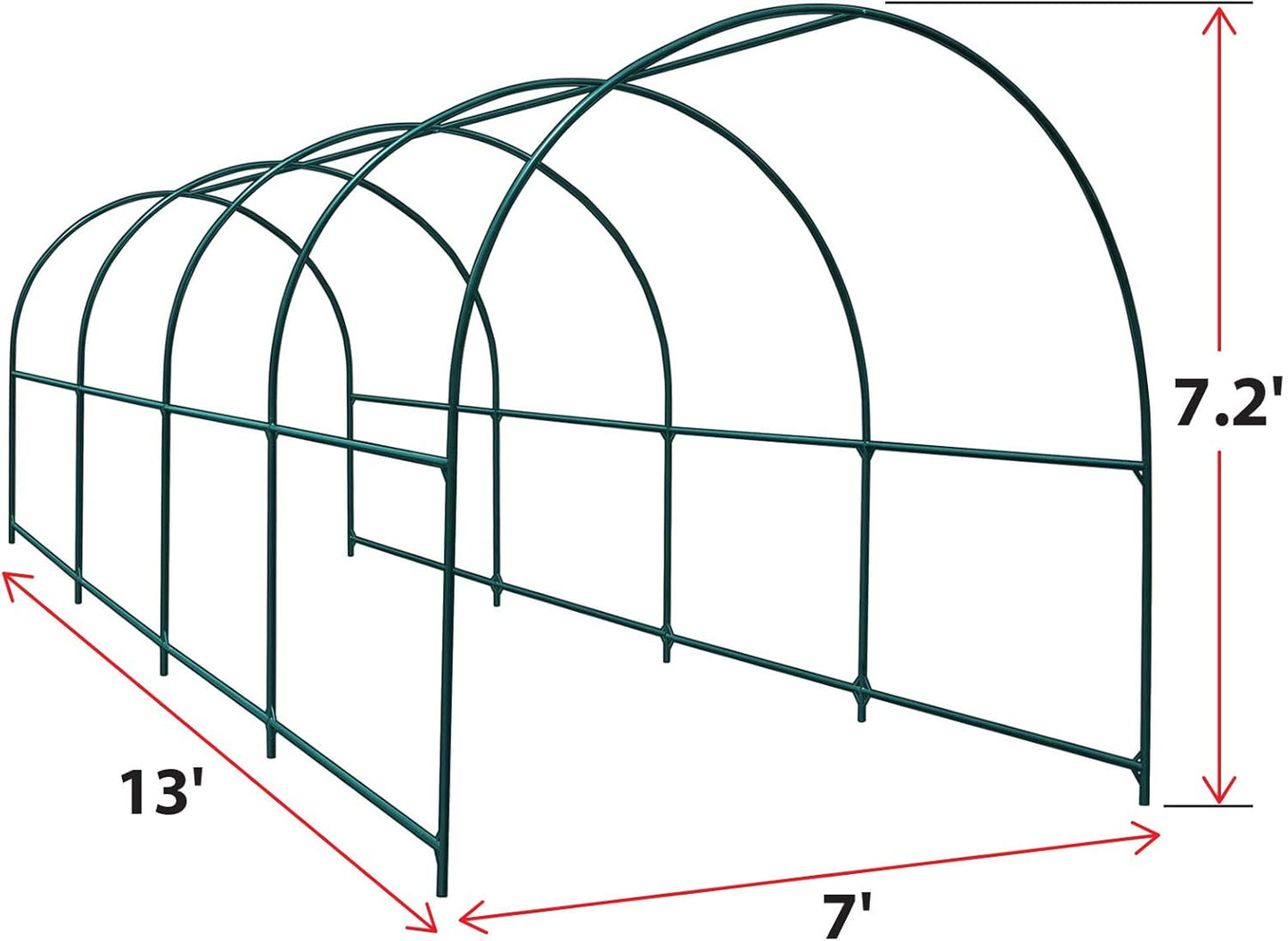 Multi-Size Large Garden Support Arch Frame Climbing Plant Arch Arbor for Flowers/Fruits/Vegetables (13FT x 7FT x 7.2FT)