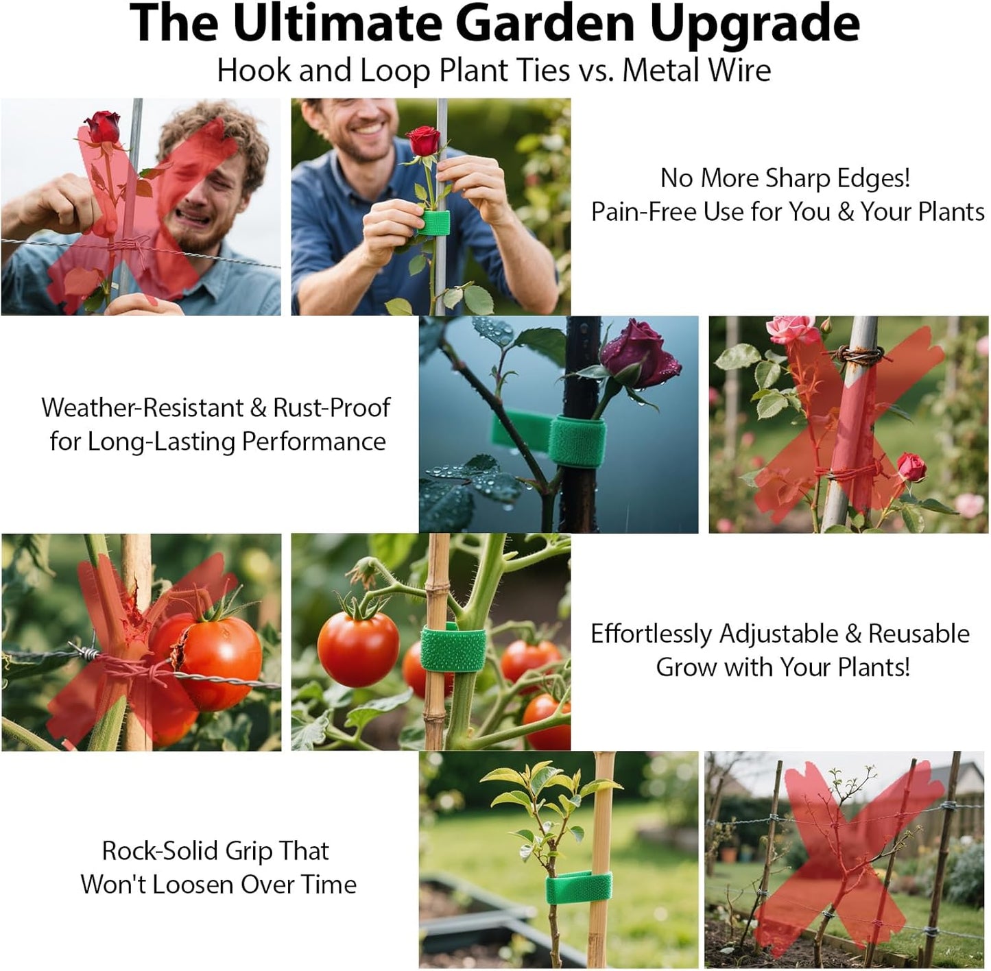 Reusable Plant Ties for Climbing Plants,Plan Straps,Nylon Plant Tape Strap Gardening Tips,Tomato Plant Support,Garden Wire Ties for Cables(50 Foot X 0.47 Inch)