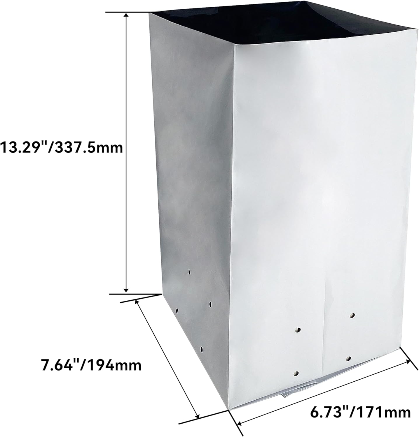 Poly Grow Bag Planters 3 Gallon Grow Bag, 50 Pack Panda Film, Black and White