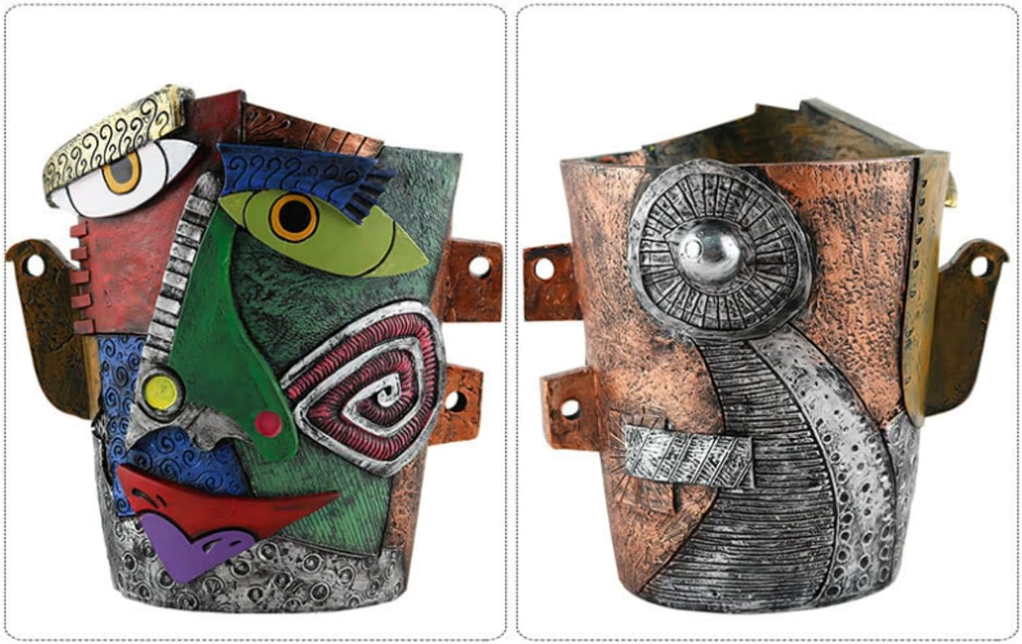 New Picassos Abstract Beauty Face Flower Pot, Colorful Abstract Head Plant Pots, Interesting Decorative Flower Resin Flower Pot, Unique Flower Pots for Home Art Decoration (multicolor-A02)