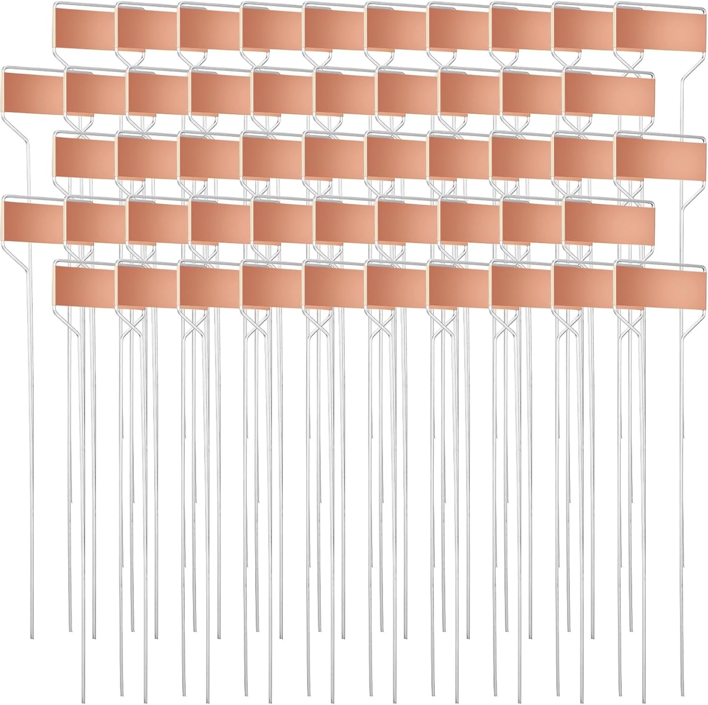 50 Pack 10 Inch High Copper Plate Metal Plant Labels Garden Stake Tags Reusable Planting Gardening Markers