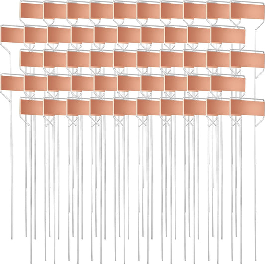 50 Pack 10 Inch High Copper Plate Metal Plant Labels Garden Stake Tags Reusable Planting Gardening Markers