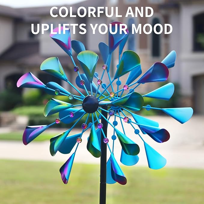 Decoroca 72" Large Wind Spinner Outdoor, Metal Garden Clearance Sculpture & Yard Decor