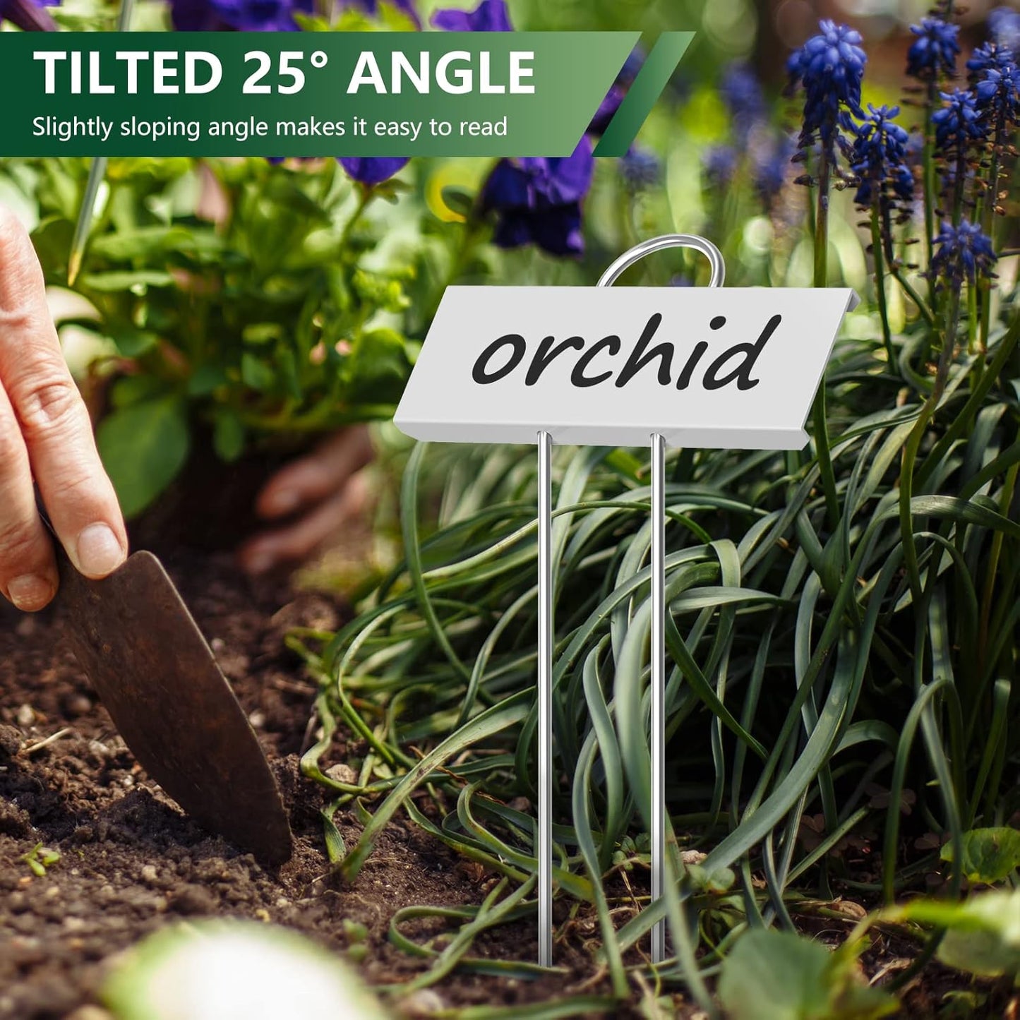 50-Pack Metal Plant Labels, 10.6" Garden Markers Reusable Nursery Tags for Vegetables Herb Flower Seed Greenhouse