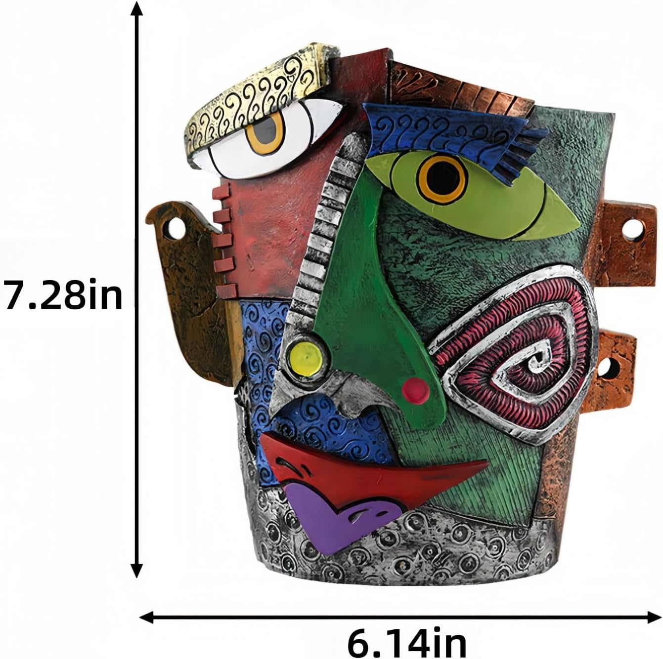 New Picassos Abstract Beauty Face Flower Pot, Colorful Abstract Head Plant Pots, Interesting Decorative Flower Resin Flower Pot, Unique Flower Pots for Home Art Decoration (multicolor-A02)