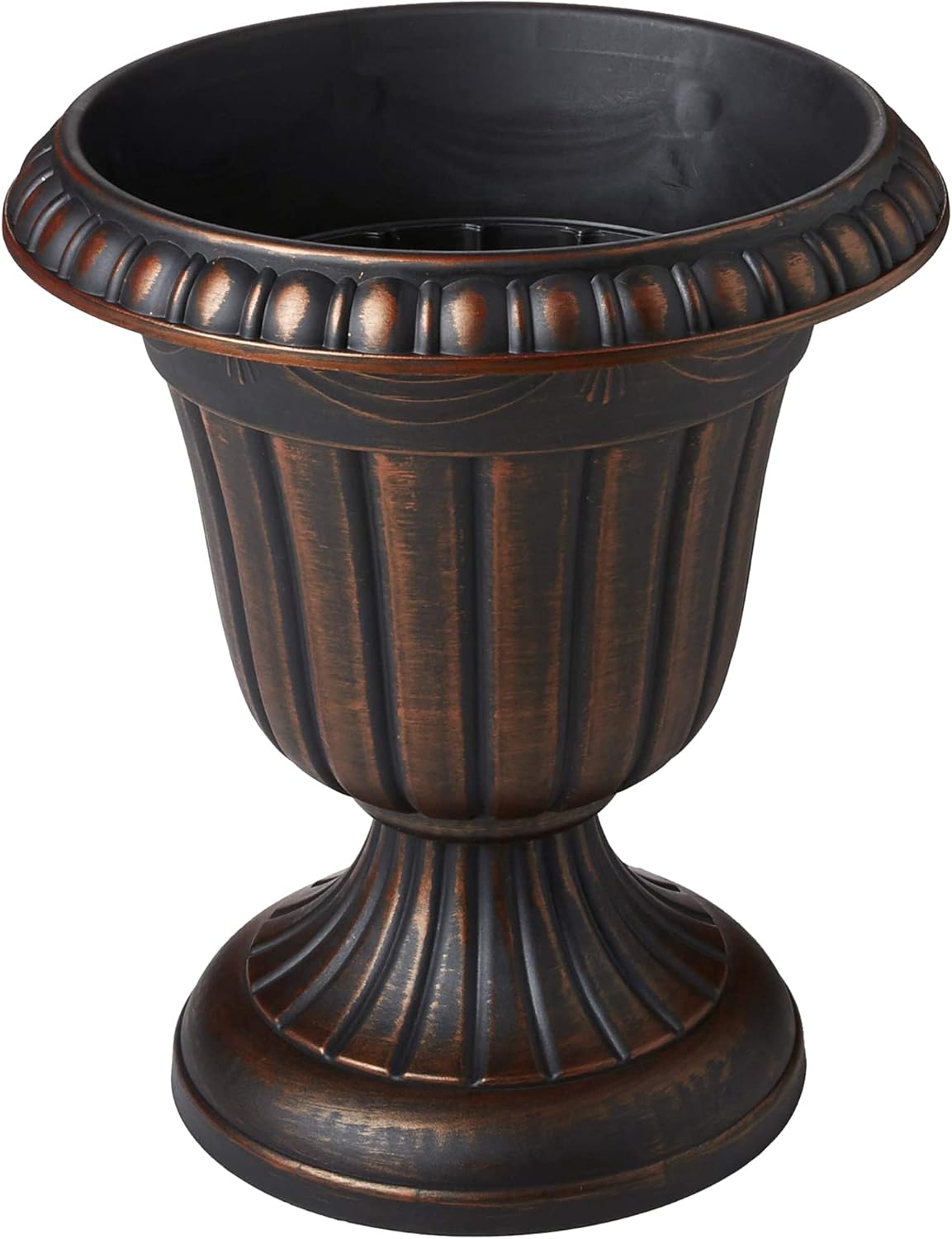 PL10CP Classic Traditional Plastic Urn Planter Indoor/Outdoor, 15" x 13", Brushed Copper