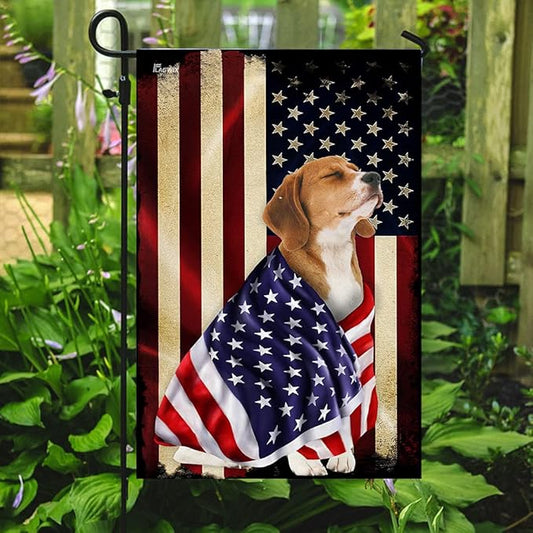FLAGWIX Beagle Flag - Outdoor Beagle Decorations, Garden Flag (11.5" x 17.5"), Heavy-duty Canvas Patriotic Double Sided Flag Dog Lover Garden Decor